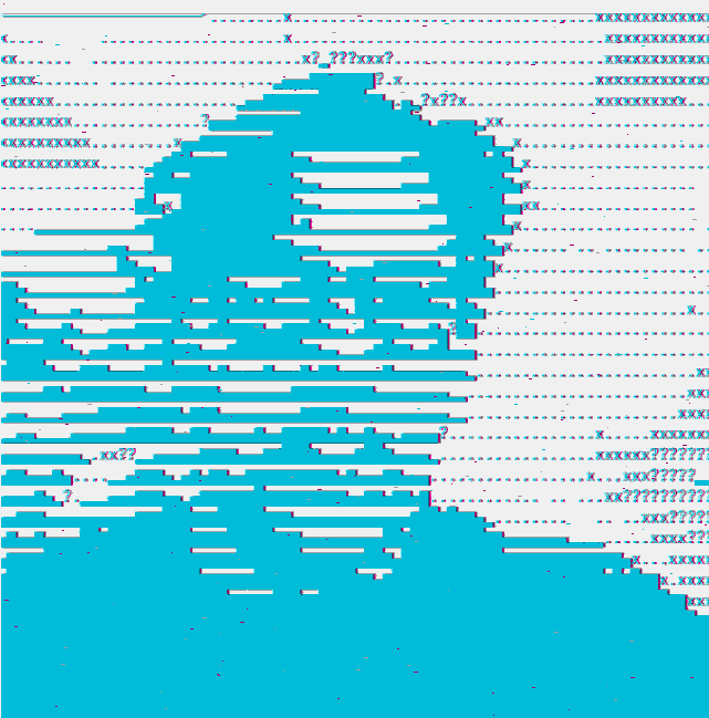 Portrait of Giovanni Costantini rendered in ASCII characters